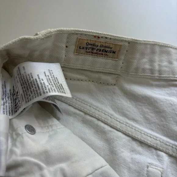 Levi’s White 501 Buttonfly Jean Shorts Size 26 - Picture 6 of 15